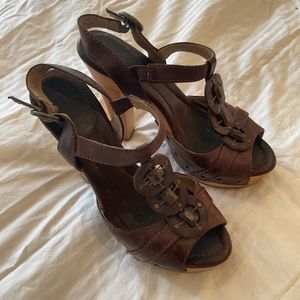 Frye Leather & Wood Heels